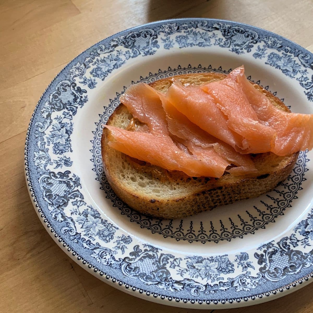 smoked salmon on a plate