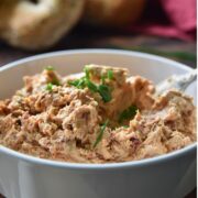Sundried tomato schmear in a bowl.