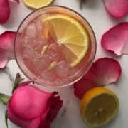 Rose lemonade in a glass