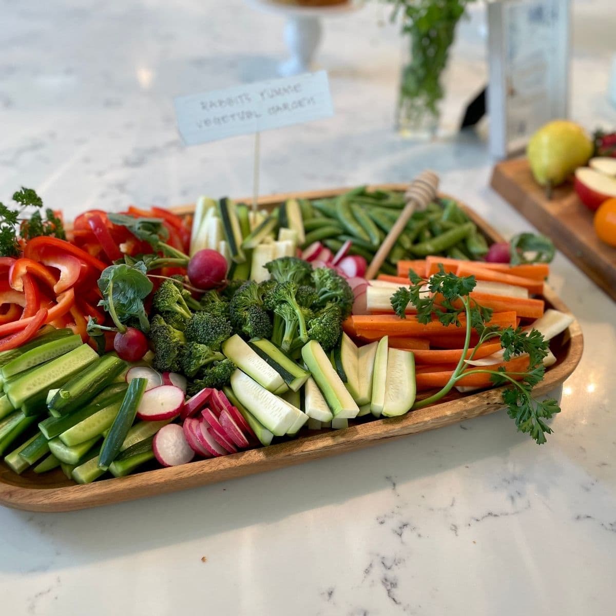 A charcuterie board veggie tray.