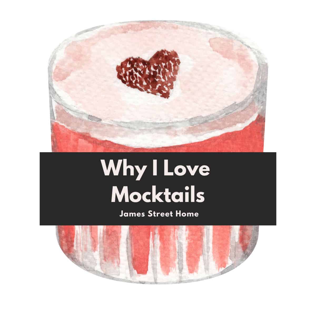 watercolor style image of a glass with pink liquid and a heart on top